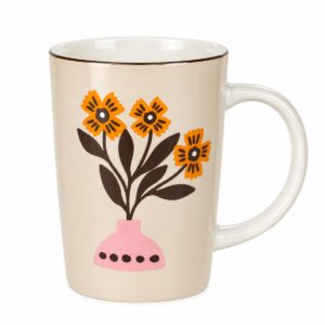 tazza ceramica con disegno fiore