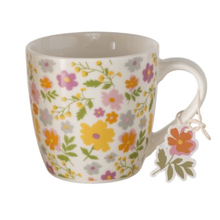 tazza con disegno fiorellini