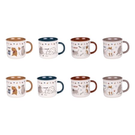 tazza colorata con disegno gatti