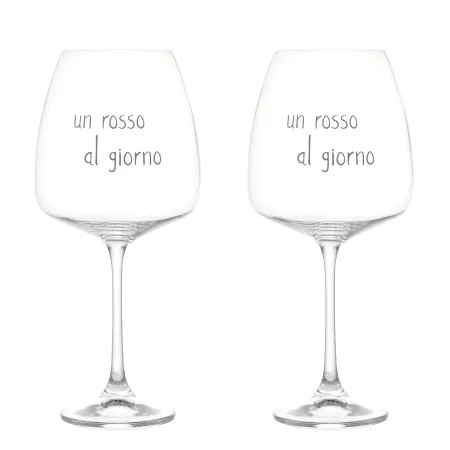 set due calici vino rosso in vetro