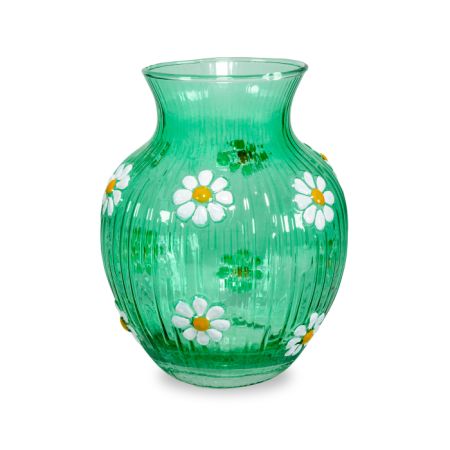 vaso con disegno fiore margherite