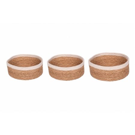 ceste in rattan con bordo bianco