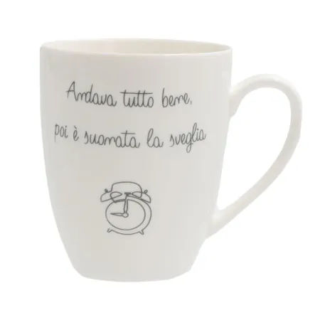tazza in porcellana con scritta sveglia