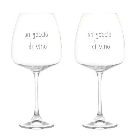 set due calici vino rosso in vetro