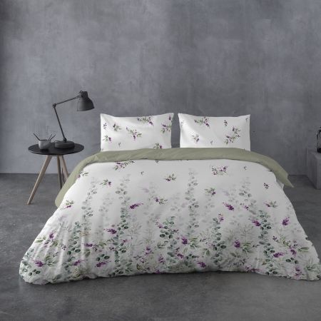 parure copripiumino con disegno fiori