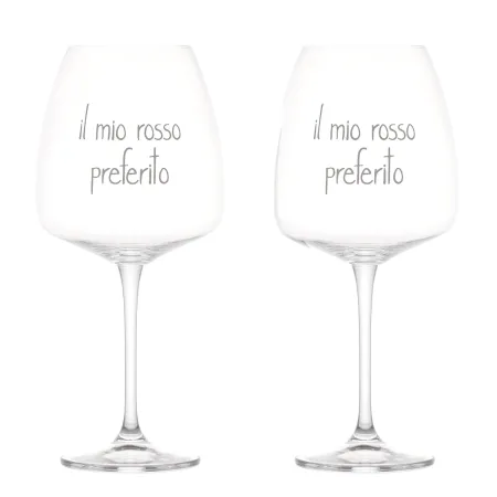 set due calici vino rosso in vetro